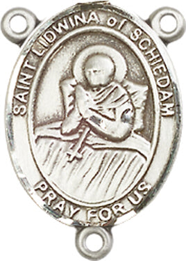 St. Lidwina of Schiedam Rosary Center, Sterling Silver, 3/4", # 66405