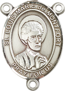 St. Louis Marie de Montfort Rosary Center, Sterling Silver, 3/4", # 66407