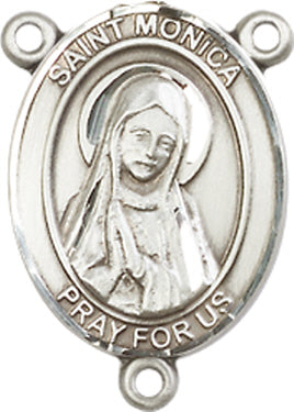 St. Monica Rosary Center, Sterling Silver, 3/4", # 66416