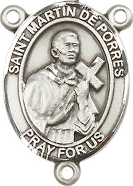 St. Martin de Porres Rosary Center, Sterling Silver, 3/4", # 66417