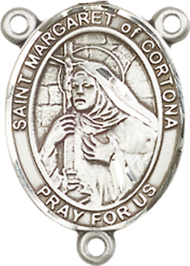 St. Margaret of Cortona Rosary Center, Sterling Silver, 3/4", # 66425