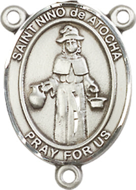 St. Nino de Atocha Rosary Center, Sterling Silver, 3/4", # 66430