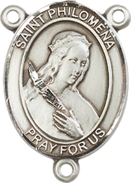 St. Philomena Rosary Center, Sterling Silver, 3/4", # 66434