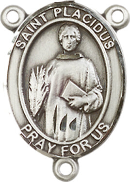 St. Placidus Rosary Center, Sterling Silver, 3/4", # 66442