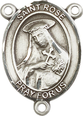 St. Rose of Lima Rosary Center, Sterling Silver, 3/4", # 66453