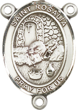 St. Rosalia Rosary Center, Sterling Silver, 3/4", # 66458