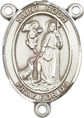 St. Roch Rosary Center, Sterling Silver, 3/4", # 66459