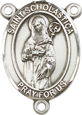 St. Scholastica Rosary Center, Sterling Silver, 3/4", # 66465