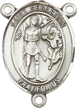 St. Sebastian Rosary Center, Sterling Silver, 3/4", # 66466