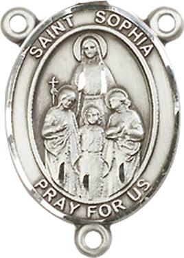 St. Sophia Rosary Center, Sterling Silver, 3/4", # 66469