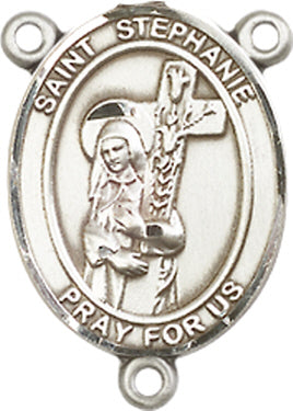 St. Stephanie Rosary Center, Sterling Silver, 3/4", # 66470