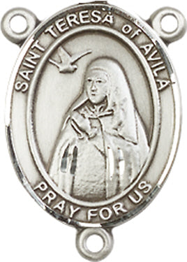 St. Teresa of Avila Rosary Center, Sterling Silver, 3/4", # 66474