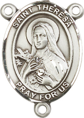 St. Theresa of Lisieux Rosary Center, Sterling Silver, 3/4", # 66476