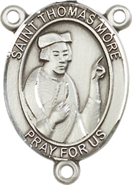 St. Thomas More Rosary Center, Sterling Silver, 3/4", # 66479