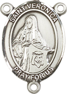 St. Veronica Rosary Center, Sterling Silver, 3/4", # 66485