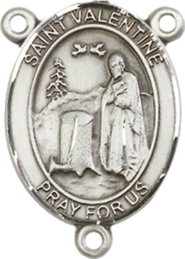 St. Valentine of Rome Rosary Center, Sterling Silver, 3/4", # 66486