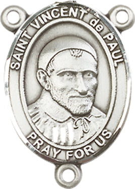 St. Vincent de Paul Rosary Center, Sterling Silver, 3/4", # 66487