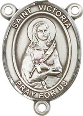 St. Victoria Rosary Center, Sterling Silver, 3/4", # 66490