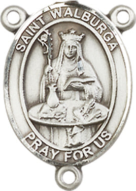 St. Walburga Rosary Center, Sterling Silver, 3/4", # 66492