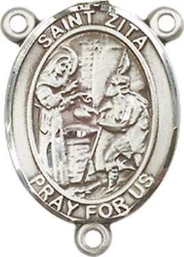 St. Zita Rosary Center, Sterling Silver, 3/4", # 66497