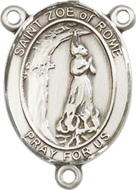 St. Zoe of Rome Rosary Center, Sterling Silver, 3/4", # 66498
