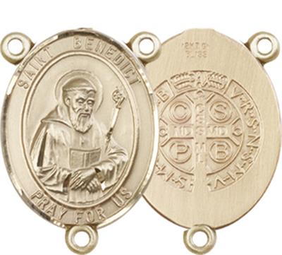 St. Benedict Rosary Center, 14kt Gold Filled, 3/4", # 66501