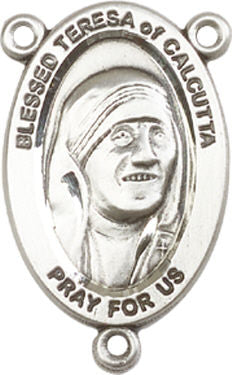 St. Teresa of Calcutta Rosary Center, Pewter, 7/8", # 66543