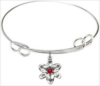 Chastity Bracelet, 7-1/2" Round Loop Bangle, Ruby, # 66583