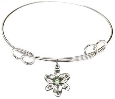 Chastity Bracelet, 7-1/2" Round Loop Bangle, Peridot, # 66584