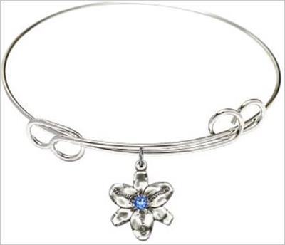 Chastity Bracelet, 7-1/2" Round Loop Bangle, Sapphire, # 66585