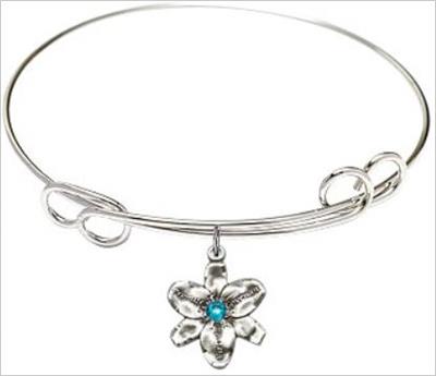 Chastity Bracelet, 7-1/2" Round Loop Bangle, Zircon, # 66588