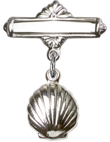 Baby Pin with Shell, Sterling Silver, # 66615