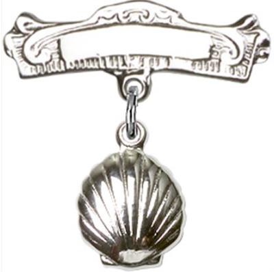 Baby Pin with Shell, Sterling Silver, # 66621