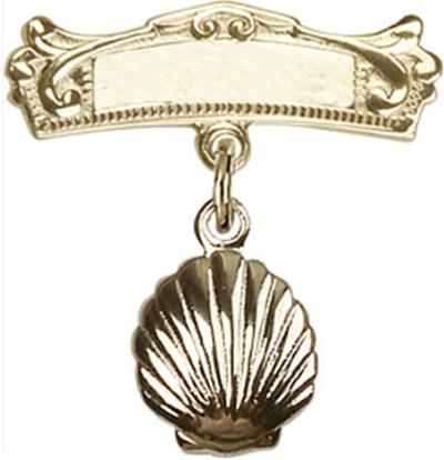 Baby Pin with Shell, 14kt Gold Filled, # 66622