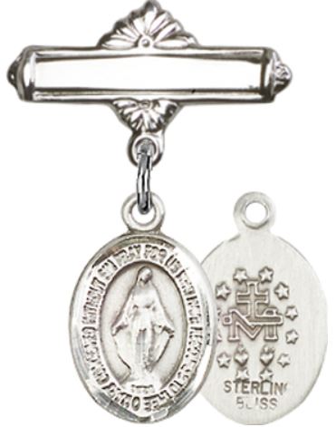 Baby Pin with Miraculous Medal, Sterling Silver, # 66699