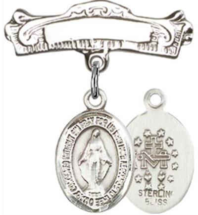 Baby Pin with Miraculous Medal, Sterling Silver, # 66705