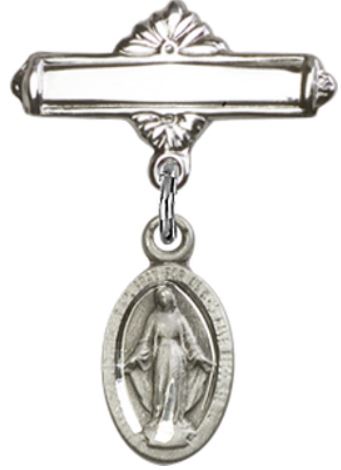 Baby Pin with Miraculous Medal, Sterling Silver, # 66734