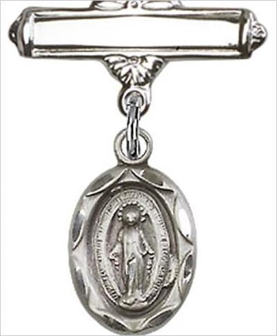 Baby Pin with Miraculous Medal, Sterling Silver, # 66755