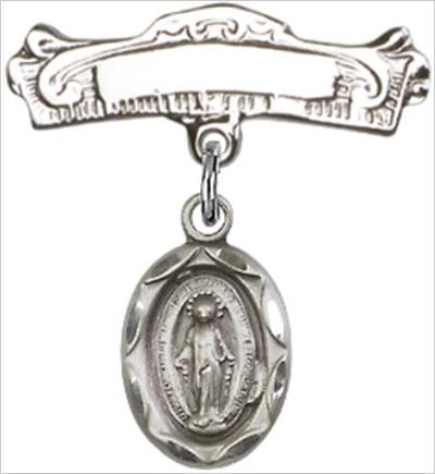 Baby Pin with Miraculous Medal, Sterling Silver, # 66761