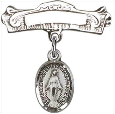 Baby Pin with Miraculous Medal, Sterling Silver, # 66782