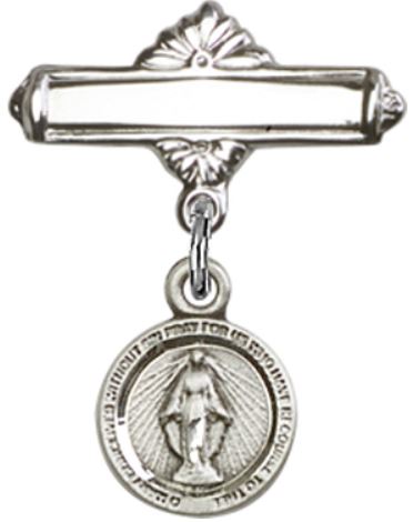 Baby Pin with Miraculous Medal, Sterling Silver, # 66798
