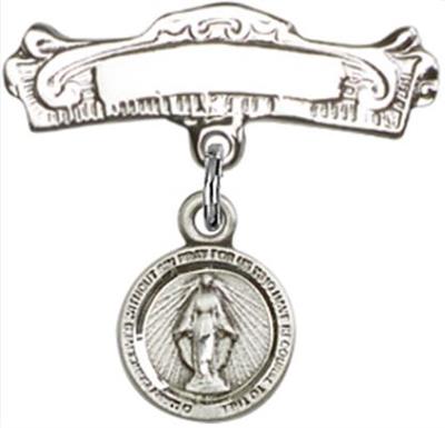 Baby Pin with Miraculous Medal, Sterling Silver, # 66804