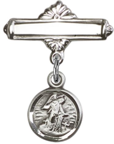 Baby Pin with Guardian Angel Charm, Sterling Silver, # 66854
