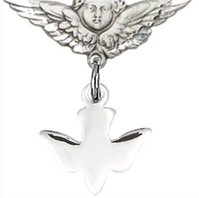 Small Angel Baby Pin with Holy Spirit, Sterling Silver, # 66912
