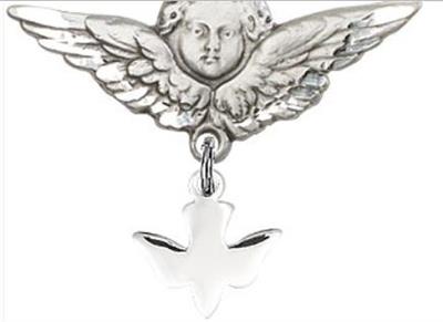 Large Angel Baby Pin with Holy Spirit, Sterling Silver, # 66915