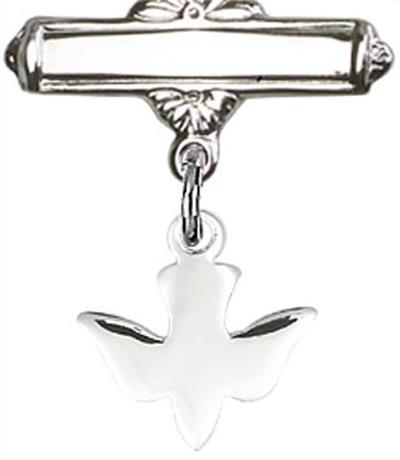Baby Pin with Holy Spirit Charm, Sterling Silver, # 66918
