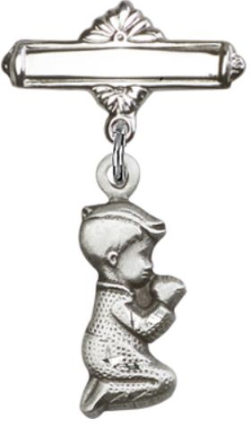 Baby Pin with Baby Boy Charm, Sterling Silver, # 66960