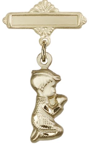 Baby Pin with Baby Boy Charm, 14kt Gold Filled, # 66961
