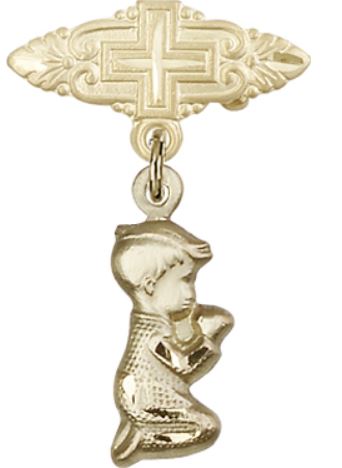 Baby Pin with Baby Boy Charm, 14kt Gold Filled, # 66964