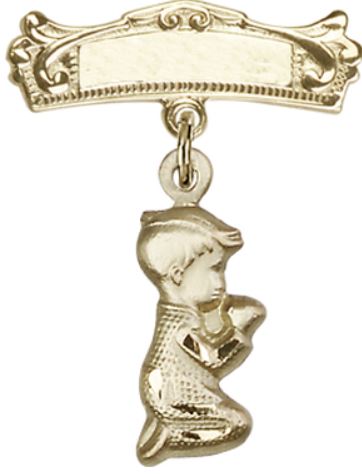 Baby Pin with Baby Boy Charm, 14kt Gold Filled, # 66967